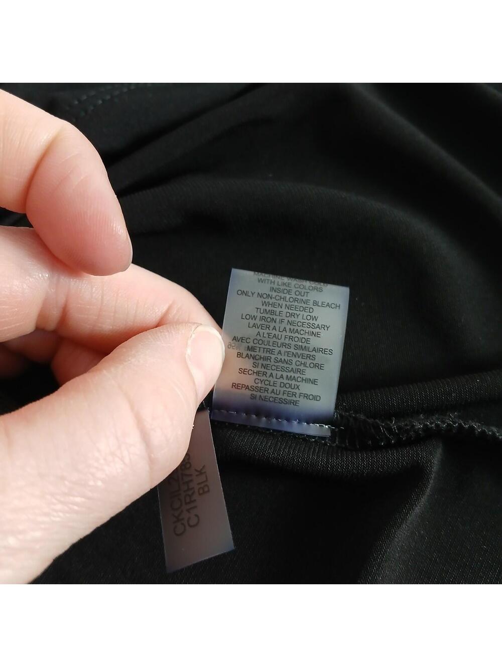 Calvin Klein Black Draped Neck Tank Top Women Medium Stretch Sleeveless - Picture 8 of 8